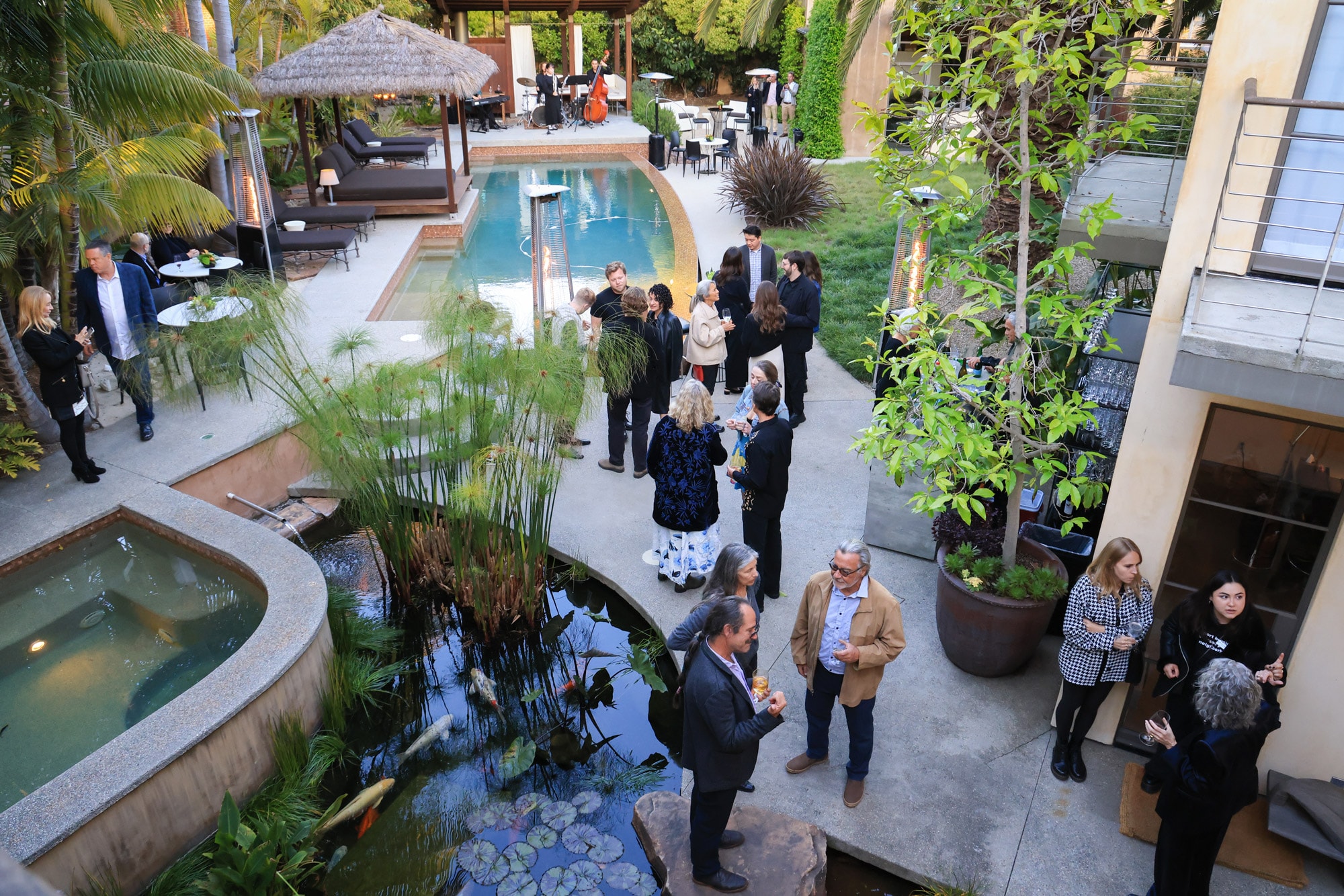 A photograph of Venice Design Series Santa Monica Dinner Party backyard