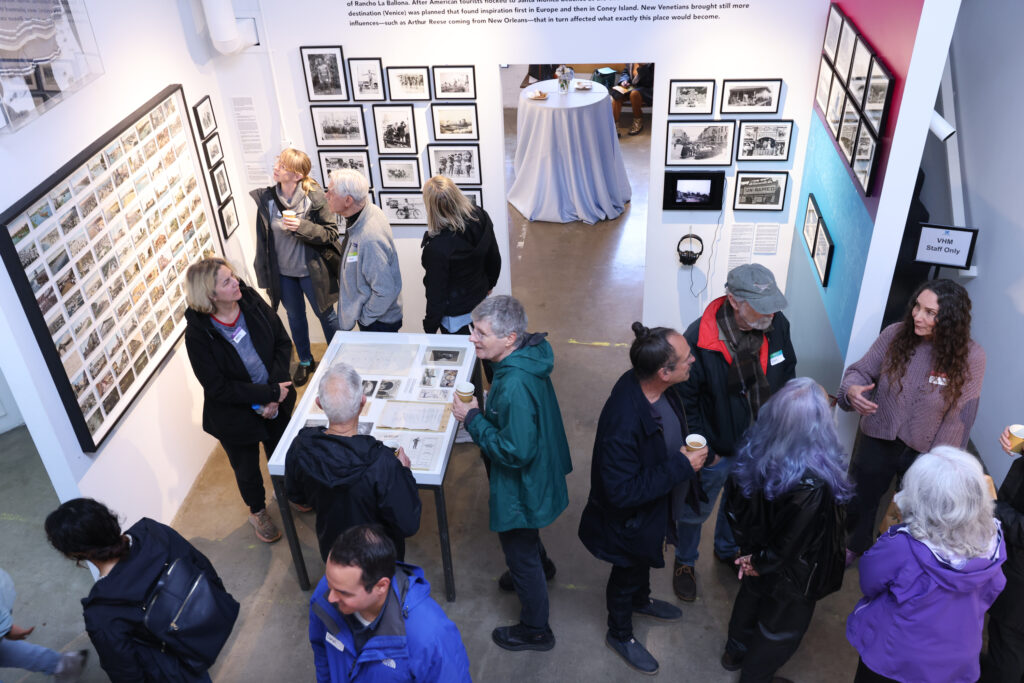 Venice Design Series tour at the Venice Heritage Museum, picturing an art gallery with people gathered.