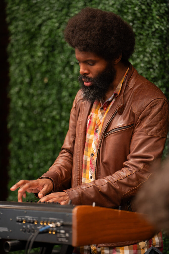 Jazz musician playing keyboard